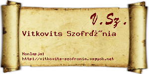 Vitkovits Szofrónia névjegykártya